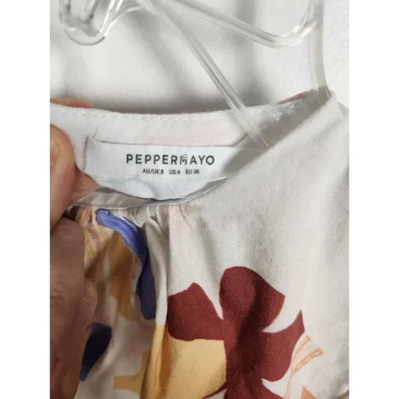 PEPPERMAYO Women's Sz. 4/1 Lani Linen Mini Dress – Abstract Resort - Picture 4 of 9